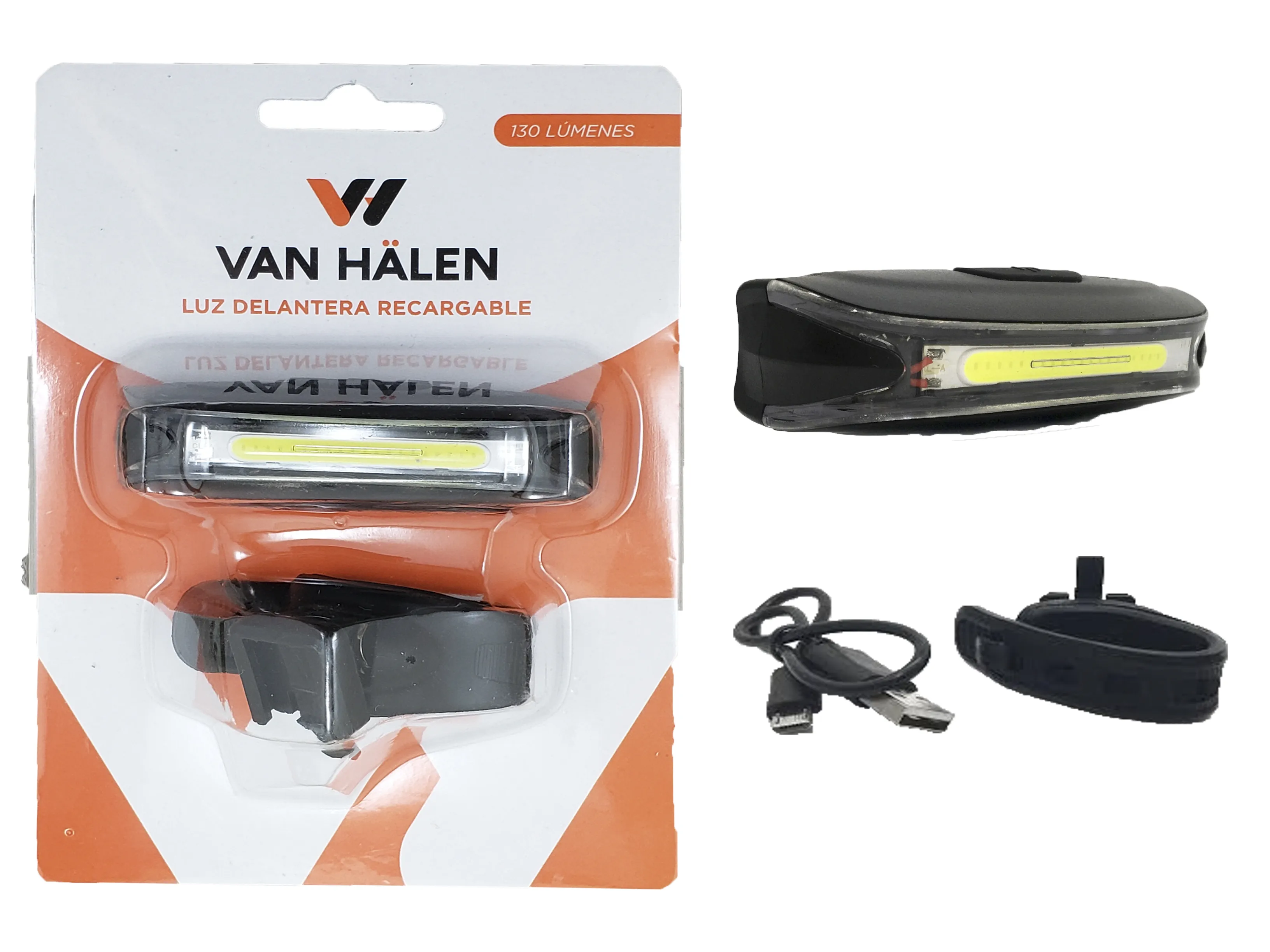 Luz delantera Van Halen recargable USB 130 lumens (VAN 800)